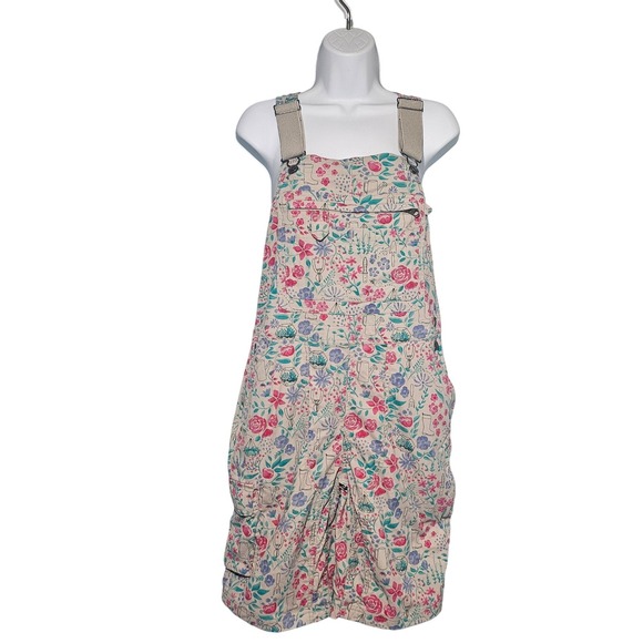 Duluth Trading Heirloom Gardening Floral Garden Print Short Overalls Shorts S - Picture 5 of 10